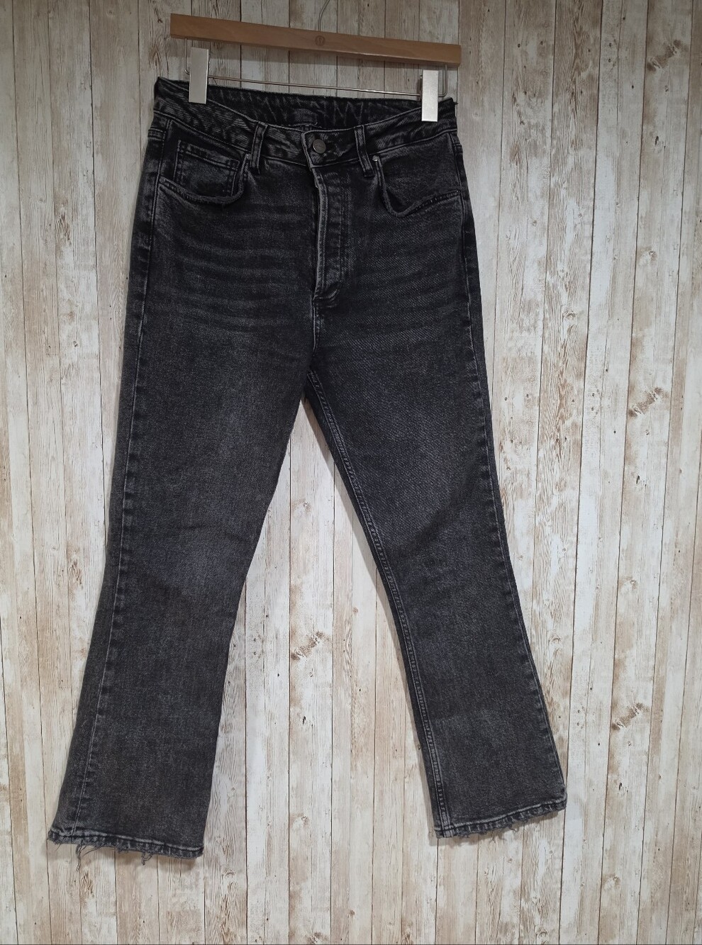 Anine Bing Lara Frayed Black Jeans 29
